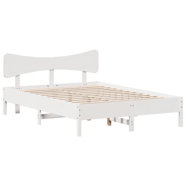 sengeramme uden madras 120x200 cm massivt fyrretræ hvid