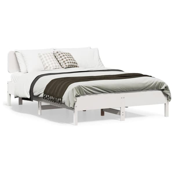 sengeramme uden madras 120x200 cm massivt fyrretræ hvid
