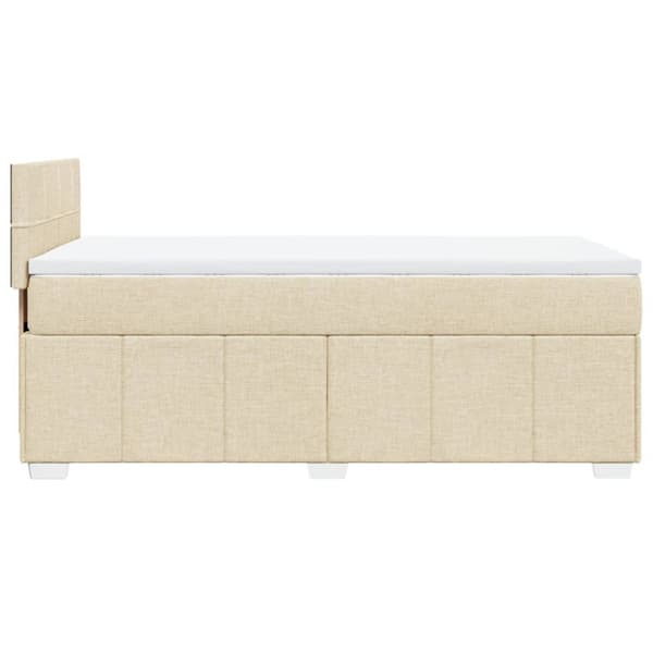 kontinentalseng med madras 80x200 cm stof cremefarvet
