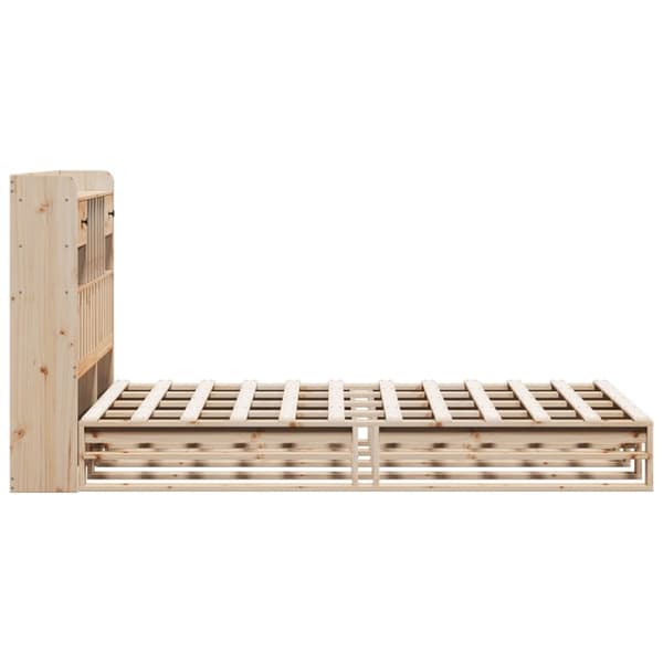 seng med reol uden madras 135x190 cm massivt fyrretræ
