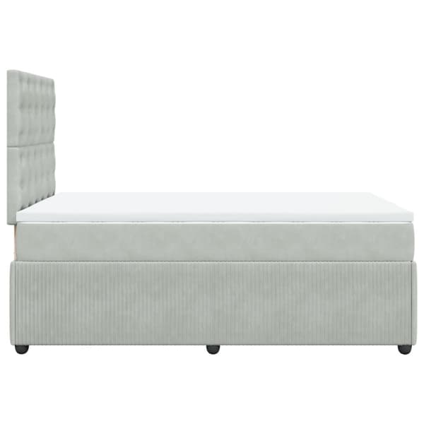 kontinentalseng med madras 120x190 cm velour lysegrå