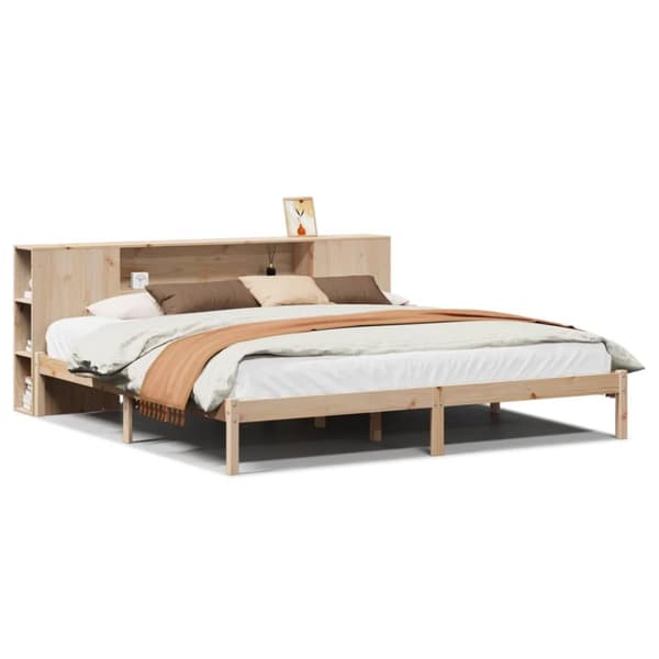 seng med reol uden madras 180x200 cm massivt fyrretræ