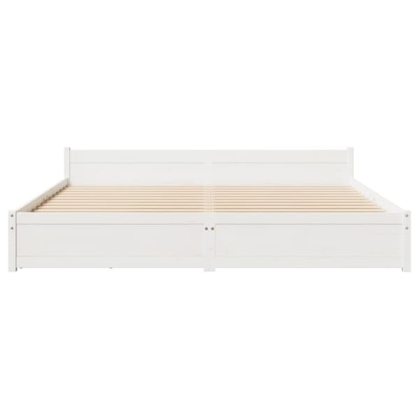 sengeramme uden madras 180x200 cm massivt fyrretræ hvid