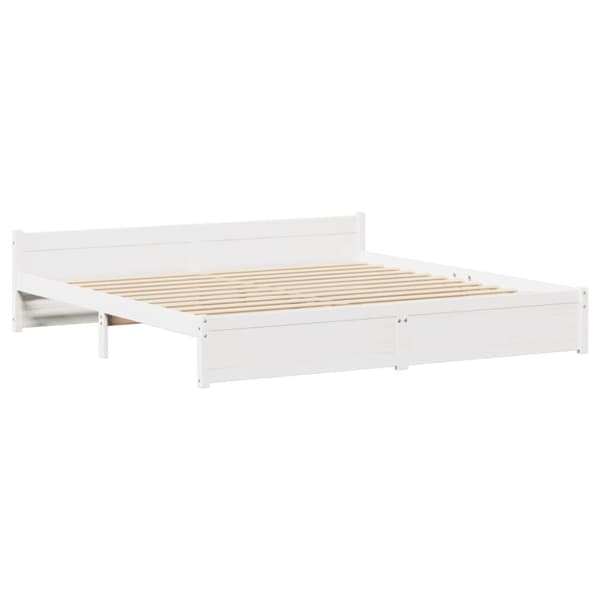 sengeramme uden madras 180x200 cm massivt fyrretræ hvid