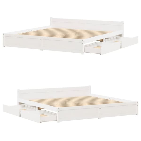 sengeramme uden madras 180x200 cm massivt fyrretræ hvid