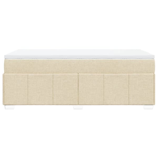 kontinentalseng med madras 90x200 cm stof cremefarvet