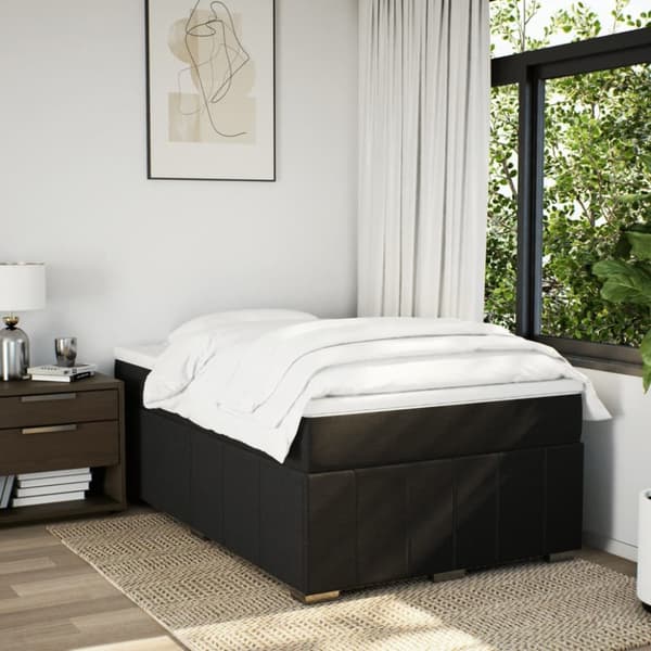 kontinentalseng med madras 120x190 cm stof sort