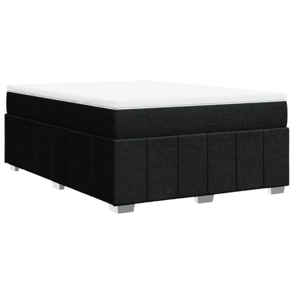 kontinentalseng med madras 140x190 cm stof sort