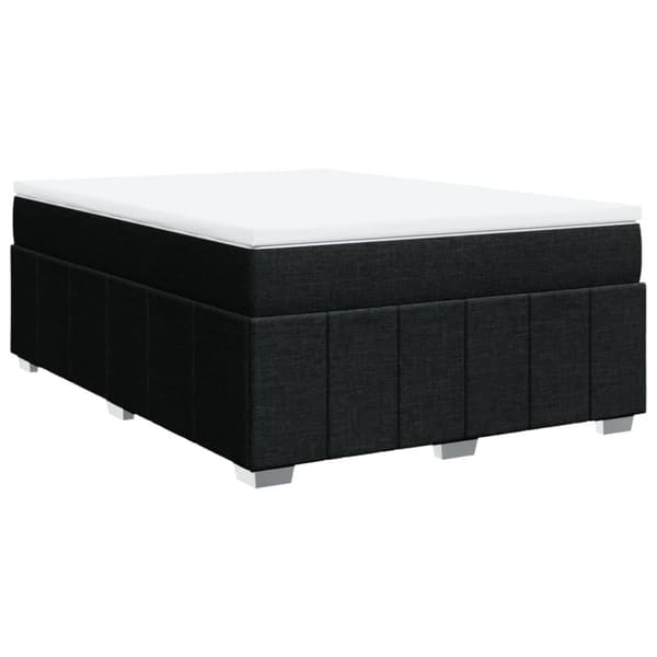 kontinentalseng med madras 140x190 cm stof sort
