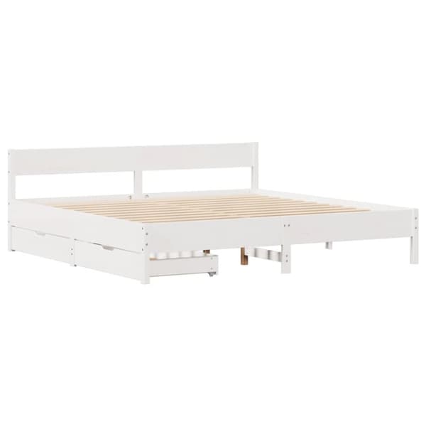 sengeramme uden madras 160x200 cm massivt fyrretræ hvid
