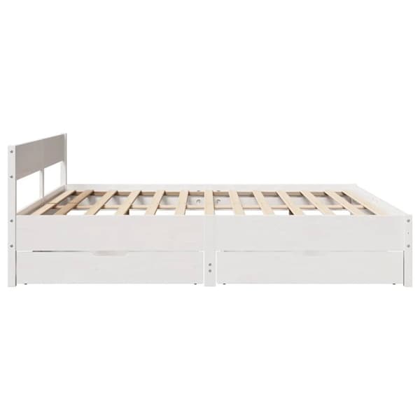 sengeramme uden madras 160x200 cm massivt fyrretræ hvid