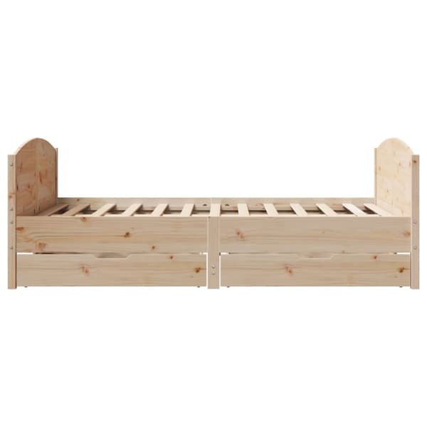 sengeramme uden madras 120x190 cm massivt fyrretræ