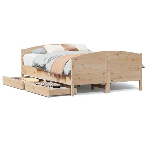 sengeramme uden madras 120x190 cm massivt fyrretræ