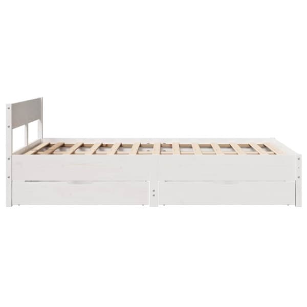 sengeramme uden madras 135x190 cm massivt fyrretræ hvid