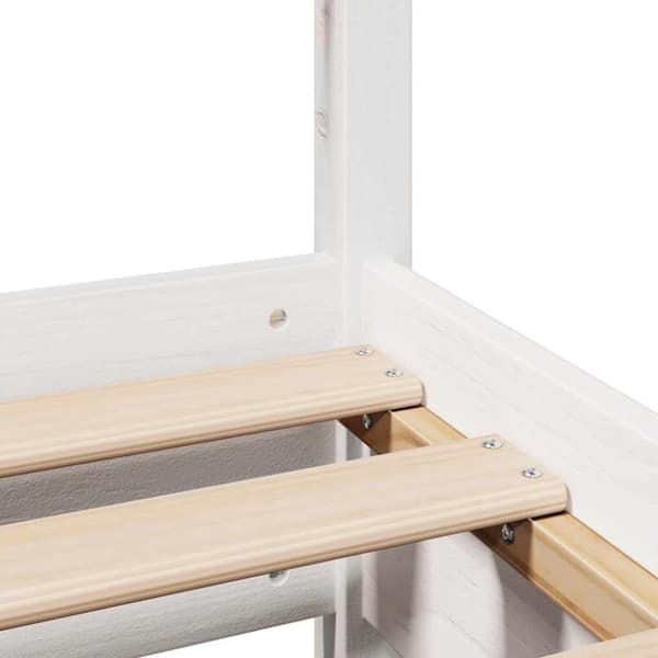 sengeramme uden madras 135x190 cm massivt fyrretræ hvid
