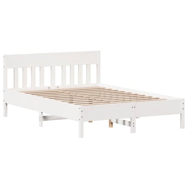sengeramme uden madras 160x200 cm massivt fyrretræ hvid