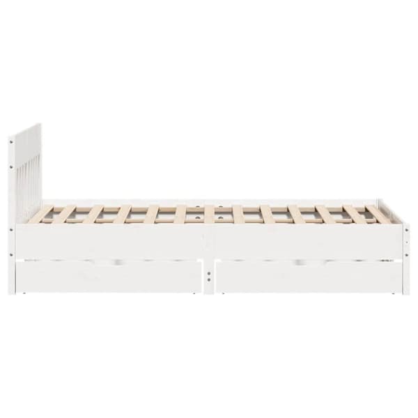 sengeramme uden madras 160x200 cm massivt fyrretræ hvid
