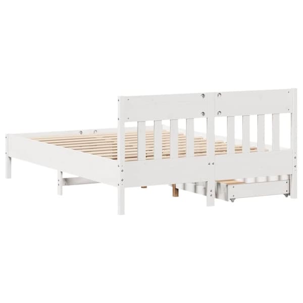sengeramme uden madras 160x200 cm massivt fyrretræ hvid
