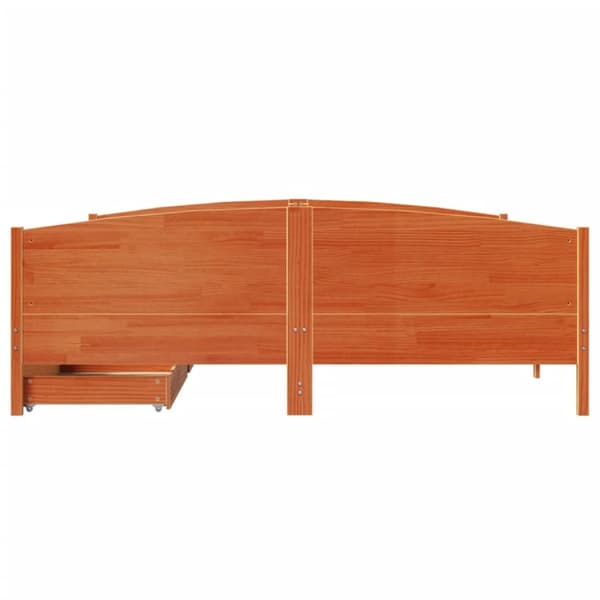 sengeramme uden madras 200x200 cm massivt fyrretræ gyldenbrun