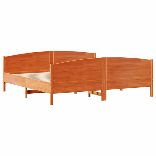 sengeramme uden madras 200x200 cm massivt fyrretræ gyldenbrun
