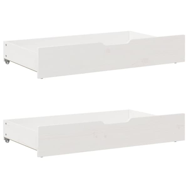 sengeramme med skuffer 140x190 cm massivt fyrretræ hvid