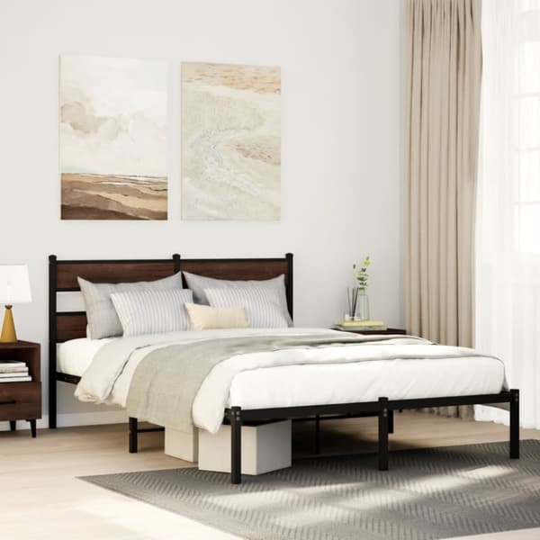 sengeramme m. sengegavl 140x190 cm uden madras brunt eg