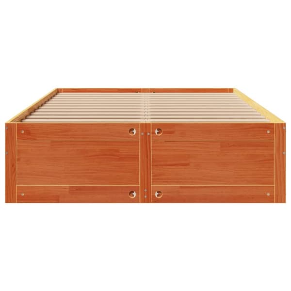 sengeramme m. skuffer 150x200 cm uden madras massivt fyr brun