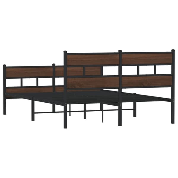 Metallinen sängynrunko ruskea tammi 150x200 cm