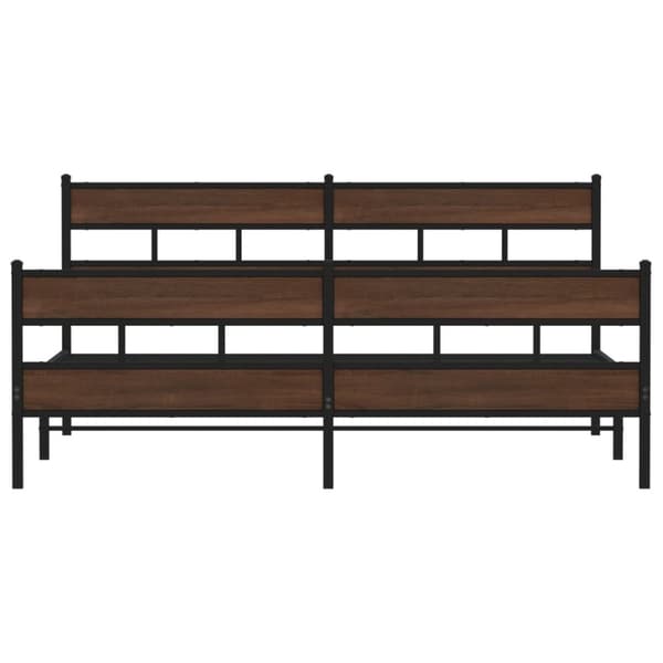 sengeramme uden madras 200x200 cm metal brun egetræsfarve