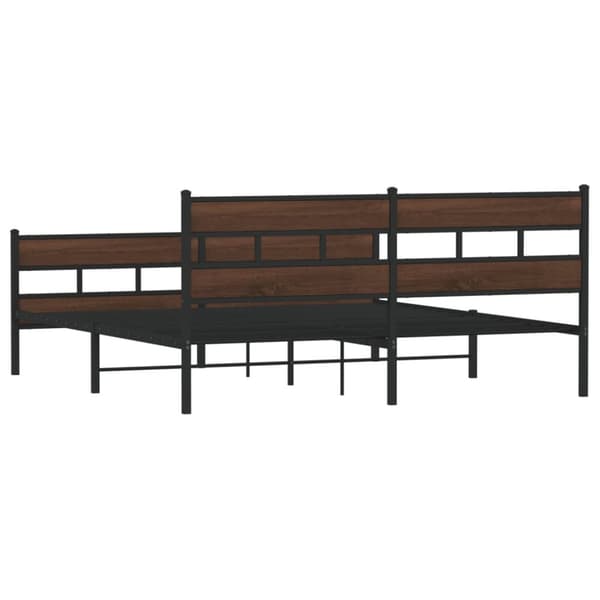 sengeramme uden madras 200x200 cm metal brun egetræsfarve