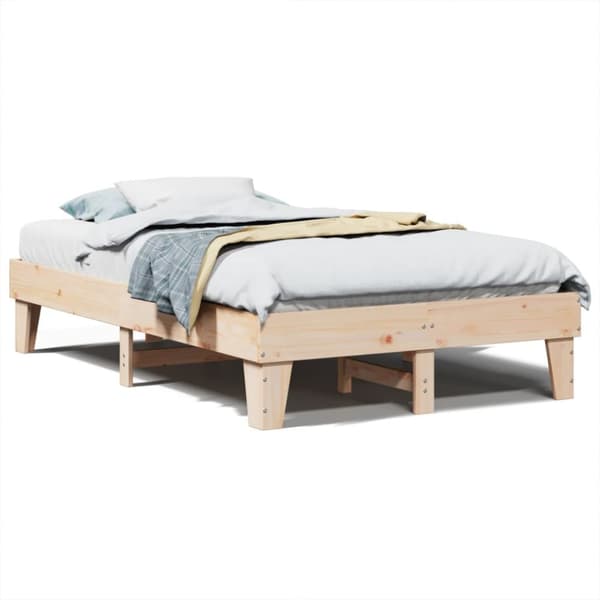 sengeramme uden madras 120x200 cm massivt fyrretræ
