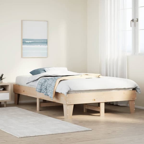 sengeramme uden madras 120x200 cm massivt fyrretræ