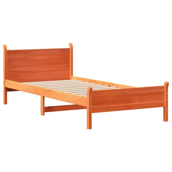 Sängynrunko ilman patjaa vahanruskea 90x200 cm täysi mänty