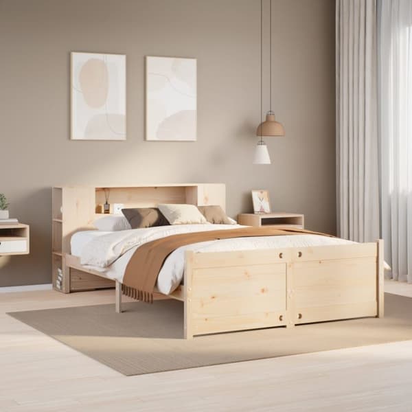 seng med reol uden madras 160x200 cm massivt fyrretræ
