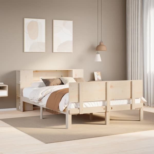seng med reol uden madras 140x190 cm massivt fyrretræ
