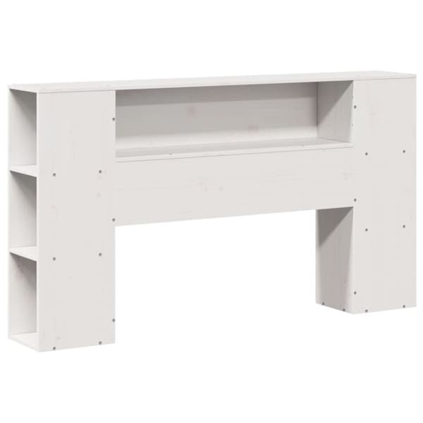 seng med reol uden madras 140x190 cm massivt fyrretræ hvid
