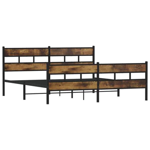 sengeramme uden madras 200x200 cm metal røget egetræsfarve
