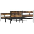 Miniatyrbillede 6 af 9: sengeramme uden madras 200x200 cm metal røget egetræsfarve