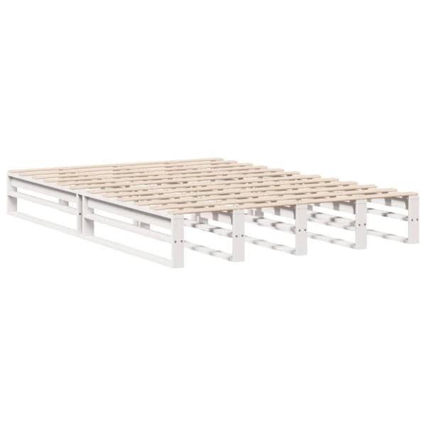 seng med reol uden madras 120x190 cm massivt træ hvid