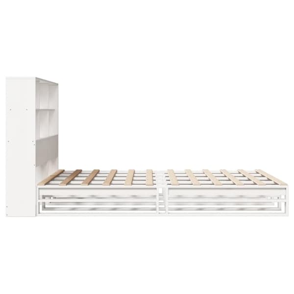 seng med reol uden madras 120x190 cm massivt træ hvid