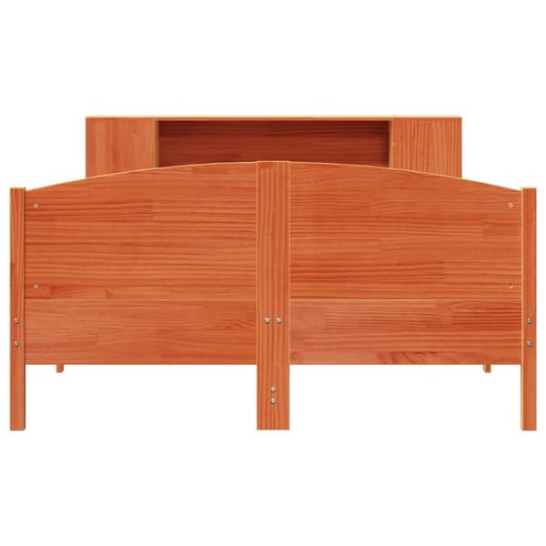 seng med reol uden madras 120x190cm massivt fyrretræ gyldenbrun