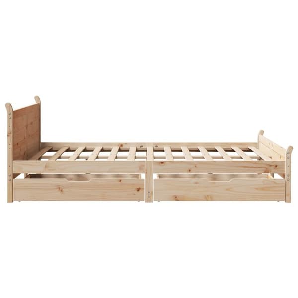 sengeramme uden madras 120x190 cm massivt fyrretræ