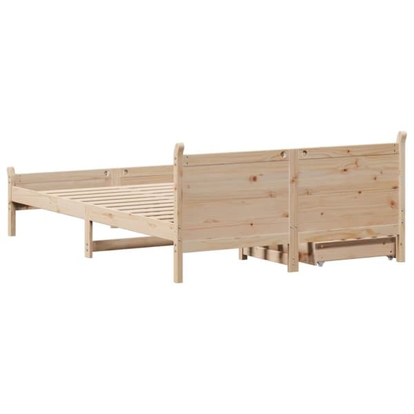 sengeramme uden madras 120x190 cm massivt fyrretræ