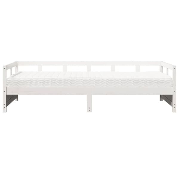 Dagbädd med madrass vit 90x190 cm massiv furu