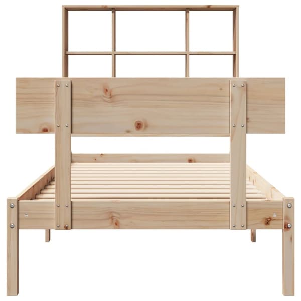 Sänky kirjahyllyllä ilman patjaa 90x200 cm täysi mänty