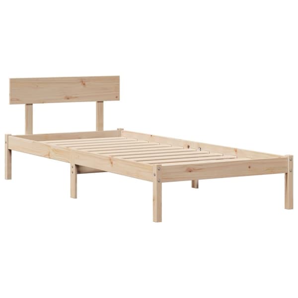 Sänky kirjahyllyllä ilman patjaa 90x200 cm täysi mänty