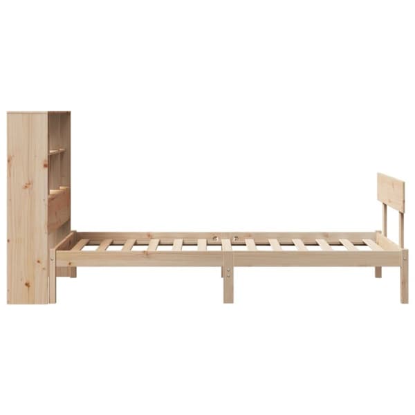 Sänky kirjahyllyllä ilman patjaa 90x200 cm täysi mänty