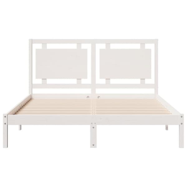 Sängynrunko erikoispitkä ei patjaa valk. 160x220 cm massiivipuu