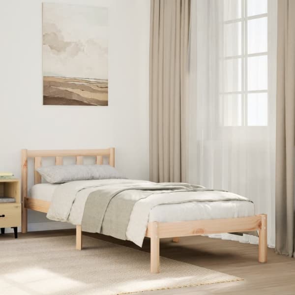 ekstra lang sengeramme uden madras 100x210 cm massivt fyrretræ