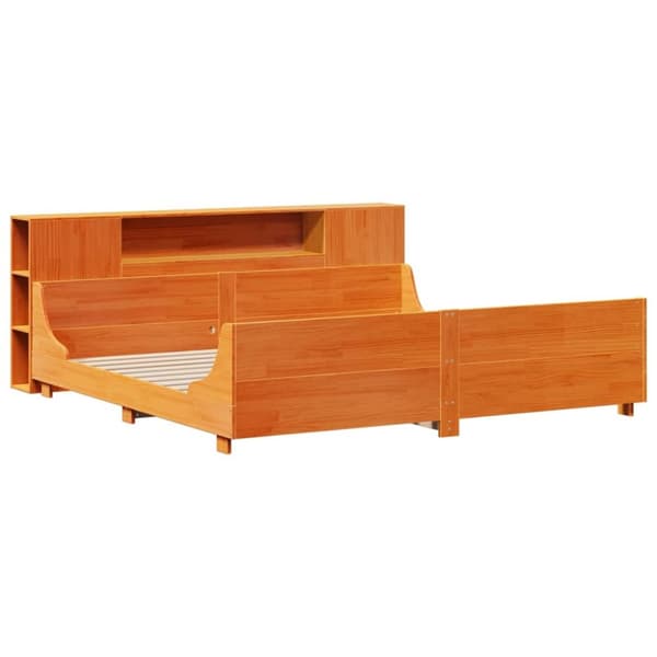 sengeramme uden madras 200x200 cm massivt fyrretræ gyldenbrun